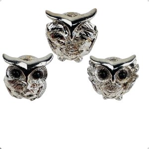 Trio de Corujas Cega Surda e Muda Enfeite Decorativo Present