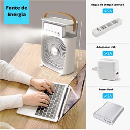 Ventilador Umidificador e Refrigerador de Ar Portátil Usb - 3