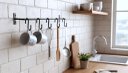 Ver imagem 1 de Barra de Utensílios para Cozinha Suporte com 5 Ganchos Móveis