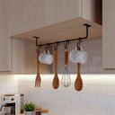 Ver imagem 5 de Barra de Utensílios para Cozinha Suporte com 5 Ganchos Móveis