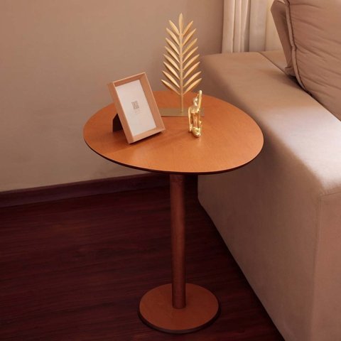 Mesa Lateral de Apoio Monopé 50cm Orgânica