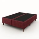 Ver imagem 1 de Box Base Blindado Suede - Queen 158x198x38- Novo:vermelho