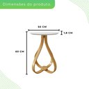 Ver imagem 1 de Mesa Lateral de Apoio Tampo Redondo 100% MDF 50cm Rubi Branco