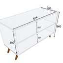 Ver imagem 5 de Aparador Decorativo Branco 88cm com Prateleira e Pés Retrô - Pea Móveis