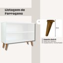 Ver imagem 6 de Aparador Decorativo Branco 88cm com Prateleira e Pés Retrô - Pea Móveis