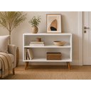 Ver imagem 2 de Aparador Decorativo Branco 88cm com Prateleira e Pés Retrô - Pea Móveis