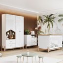 Ver imagem 2 de Quarto Infantil 3 Pecas Berco Mini Cama Ternura Branco Jequitiba Hp Henn