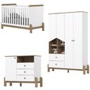 Ver imagem 1 de Quarto Infantil 3 Pecas Berco Mini Cama Ternura Branco Jequitiba Hp Henn