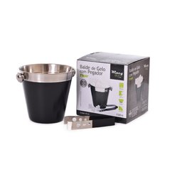 Balde de Gelo 13,5cm em Aço Inox Black 1,5l com Pegador Wincy - 2