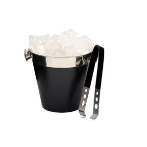 Balde de Gelo 13,5cm em Aço Inox Black 1,5l com Pegador Wincy