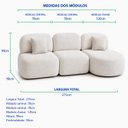 Ver imagem 3 de Sofá Orgânico Modular Nuvia 275cm Bouclé Branco
