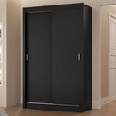 Ver imagem 1 de Guarda-roupa Solteiro 2 Portas de Correr 2 Gavetas Preto Vivare Madesa Preto