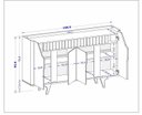 Ver imagem 3 de Aparador Buffet 4 Portas MDF Ripado Real Pés de Madeira Maciça Tâmisa Branco/Off-White/Marromle