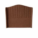 Ver imagem 2 de Cabeceira para Cama Box Estofada Zoe Decorativa Moderna Curva King 195 Cm Boucle Marrom