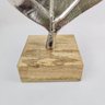 Escultura De Metal Folha Prata 53x25x13cm Decoração - 5