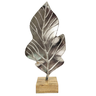 Escultura De Metal Folha Prata 53x25x13cm Decoração - 1