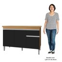 Ver imagem 3 de Balcão de Cozinha 120cm Tatiane 3 Portas 1 Gaveta com Tampo Amêndoa/preto