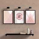Ver imagem 2 de Kit 3 Quadros Extensão de cílios 24x18cm - com vidro:Madeira branca