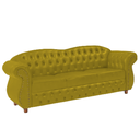 Ver imagem 1 de Sofá Chesterfield Merlo 3 lugares 2,30 - Suede Amarelo / Decoração, recepção, Barbearia, sala tv est