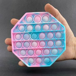 Pop It Tie Dye Octogonal Fidget Toy Brinquedo Silicone Anti Stress Ansiedade Sensorial - Azul e Rosa - 3