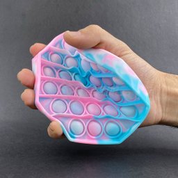 Pop It Tie Dye Octogonal Fidget Toy Brinquedo Silicone Anti Stress Ansiedade Sensorial - Azul e Rosa - 4