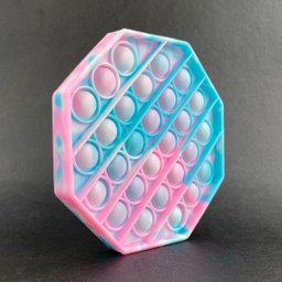 Pop It Tie Dye Octogonal Fidget Toy Brinquedo Silicone Anti Stress Ansiedade Sensorial - Azul e Rosa - 2