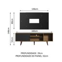 Ver imagem 3 de Rack Madesa Dubai com Pés e Painel para TV até 58 Polegadas Rustic/Preto 7KD8 Cor:Rustic/Preto/Preto