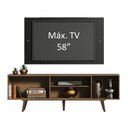 Ver imagem 4 de Rack Madesa Dubai com Pés e Painel para TV até 58 Polegadas Rustic/Preto 7KD8 Cor:Rustic/Preto/Preto