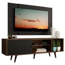Ver imagem 2 de Rack Madesa Dubai com Pés e Painel para TV até 58 Polegadas Rustic/Preto 7KD8 Cor:Rustic/Preto/Preto