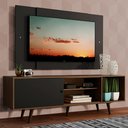 Ver imagem 1 de Rack Madesa Dubai com Pés e Painel para TV até 58 Polegadas Rustic/Preto 7KD8 Cor:Rustic/Preto/Preto
