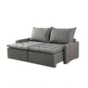 Ver imagem 2 de Sofá com Chaise Orfeu 3 Lugares Retrátil e Sofá Cama 180cm Cinza