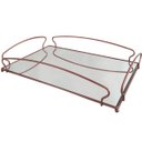 Ver imagem 1 de Bandeja Decorativa Espelhada Retangular Grande 45cm Rose Gold Duler