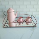 Ver imagem 2 de Bandeja Decorativa Espelhada Retangular Grande 45cm Rose Gold Duler