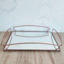 Ver imagem 6 de Bandeja Decorativa Espelhada Retangular Grande 45cm Rose Gold Duler