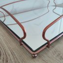 Ver imagem 5 de Bandeja Decorativa Espelhada Retangular Grande 45cm Rose Gold Duler