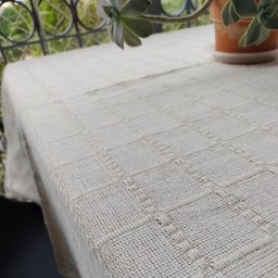 Toalha de Mesa Algodão Cru Luxo Retangular 1,50 X 3,00 - 4