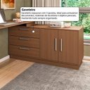Ver mais imagens de Mesa Escrivaninha com Cômoda com 3 Gavetas e 2 Portas American Marrom/Freijó