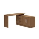 Ver imagem 2 de Mesa Escrivaninha com Cômoda com 3 Gavetas e 2 Portas American Marrom/Freijó