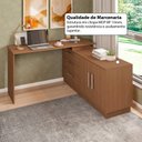 Ver imagem 7 de Mesa Escrivaninha com Cômoda com 3 Gavetas e 2 Portas American Marrom/Freijó