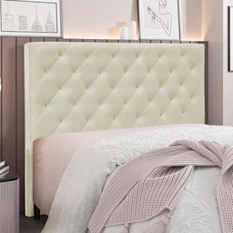 Cabeceira Queen 160cm Paris Veludo Bege - Lucadi Home - 2