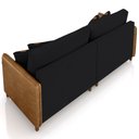 Ver mais imagens de Sofá 3 Lugares Sala de Estar Living 212cm Asbury K01 Veludo Preto Couríssimo Camel - Lyam Decor