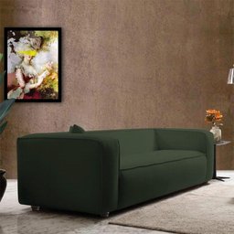 Sofá 3 Lugares 200cm Orgânico Luxo Recepção Cecília Linho Verde - 7