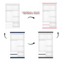 Ver imagem 3 de Guarda Roupa Solteiro Olimpia 04 Portas Flex Branco, Rosa, Azul e Titanium - Móveis Albatroz