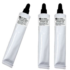 Kit 3 Adesivo de Contato Cola Reparo Gaxeta Geladeira Ambar 75g