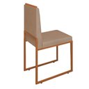 Ver imagem 1 de Cadeira Sala Jantar Barcelona – Base Bronze:capuccino