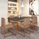 Ver imagem 2 de Cadeira Sala Jantar Barcelona – Base Bronze:capuccino