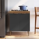 Ver imagem 1 de Armário Balcão para Cooktop 2 Portas 70cm Veneza Modulada Cinza/Mel/Grafite