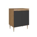 Ver imagem 4 de Armário Balcão para Cooktop 2 Portas 70cm Veneza Modulada Cinza/Mel/Grafite