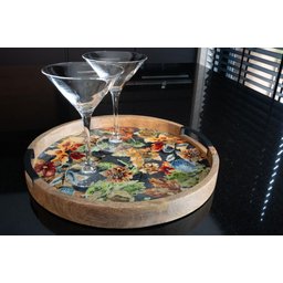 Bandeja Decorativa Madeira Linha Lammie Berry Blue 35cm - 2