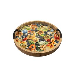 Bandeja Decorativa Madeira Linha Lammie Berry Blue 35cm - 1